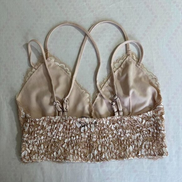 Poof Women's Pink and Cream Bra - Picture 4 of 4